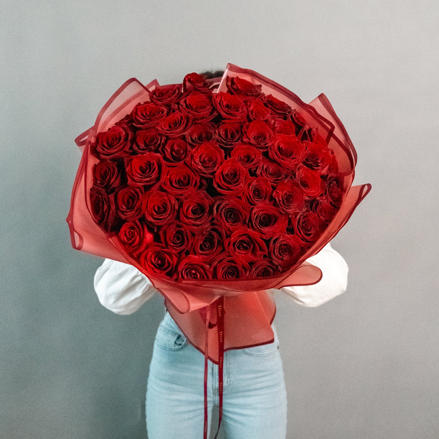 50 Roses in Paper Wrap